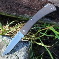 Buck Knives Buck 110BRS4 Slim Knife Pro, 3.75" S30V Plain Blade, Brown Micarta® Handle