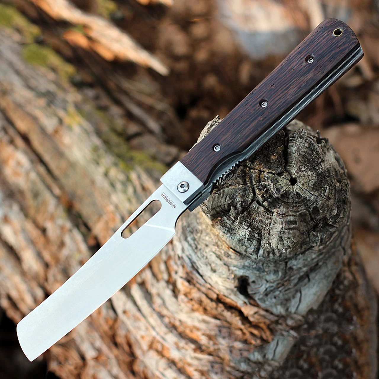 Boker Magnum Outdoor Cuisine III 01MB432, 4.75" 440 Stainless Steel Satin Plain Blade, Brown Rosewood Handles Boker Magnum Outdoor Cuisine III 01MB432, 4.75" 440 Stainless Steel Satin Plain Blade, Brown Rosewood Handles -Boker Shop 01MB432.1 65731.1646404683
