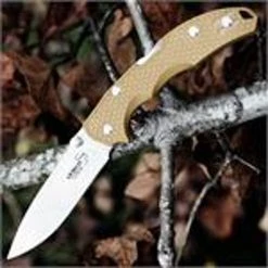 Boker Plus USA 01BO373 Patriot Coyote, 3.3" 154CM Plain Blade, Beige FRN Handles