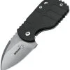 Boker Plus 01BO610 Subcom Friction, 2.2" AUS-8 Plain Blade, Black G-10 Handle