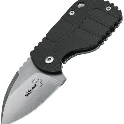 Boker Plus 01BO610 Subcom Friction, 2.2" AUS-8 Plain Blade, Black G-10 Handle