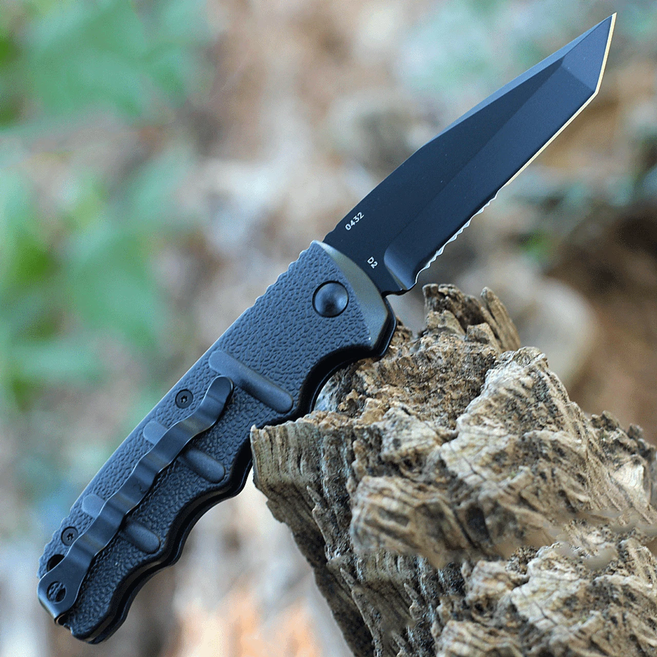 Boker Plus Kalashnikov 74 Automatic Blk Alum (3.3" D2 Blk Combo Tanto) 01KALS102N 2 Boker Plus Kalashnikov 74 Automatic Blk Alum (3.3" D2 Blk Combo Tanto) 01KALS102N - Image 2