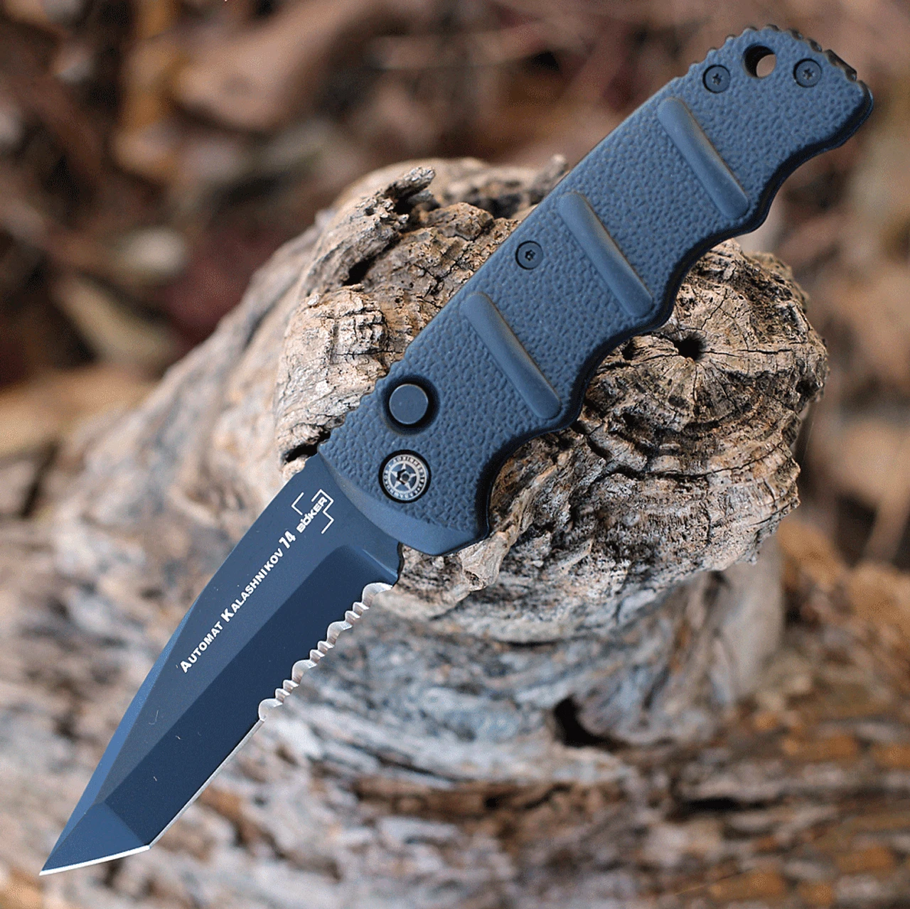 Boker Plus Kalashnikov 74 Automatic Blk Alum (3.3" D2 Blk Combo Tanto) 01KALS102N 1 Boker Plus Kalashnikov 74 Automatic Blk Alum (3.3" D2 Blk Combo Tanto) 01KALS102N