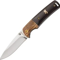 Browning Knives Browning Hunter Buck Mark Linerlock, BR0231, 2.75" Stainless Drop Point Blade, Wood Handle