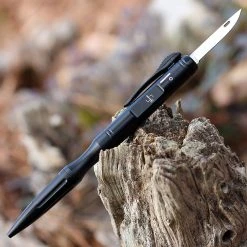 Boker Plus OTF Automatic Pen - Blk Alum (1.5" D2) Blk Ink 06EX600