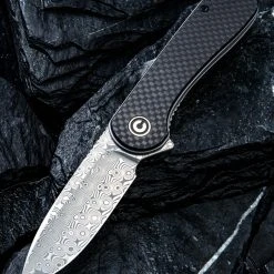 CIVIVI Knives CIVIVI Elementum - Blk G10 /Twill CF (2.96" Damascus) C907DS