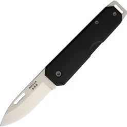 Bear And Son Bear & Son Large Slip Joint 110BK, 3 7/8" High Carbon Steel Plain Blade, Black Aluminum Handle
