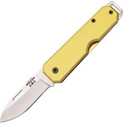 Bear And Son Bear & Son Large Slip Joint 110YW, 3 7/8" High Carbon Steel Plain Blade, Yellow Aluminum Handle