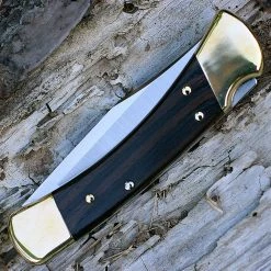 Buck Knives Buck 110BRSA Automatic Hunter, 3.75" 420HC SS Plain Blade, Ebony Dymondwood Handle -Boker Shop 110brsa.3 84432.1566585891