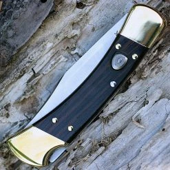 Buck Knives Buck 110BRSA Automatic Hunter, 3.75" 420HC SS Plain Blade, Ebony Dymondwood Handle -Boker Shop 110brsa.4 36088.1566585890