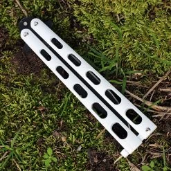 Bear And Son Bear & Son 115W Butterfly Knife, 4" 1095 Plain Blade, White Zinc Coated Handle -Boker Shop 115w.2 59087.1566585950