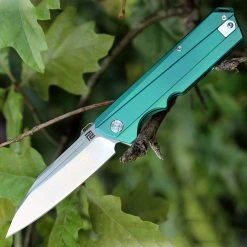 Artisan Cutlery Artisan Littoral ATZ1703GGN, 3.54 In. S35VN Plain Blade, Green Titanium Handle