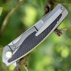 Bestech T1706B Predator, 3.6" CPM-S35VN Plain Blade, Gray Titanium Handle W/Carbon Fiber Inlay -Boker Shop 1706b.2 48762.1566585959