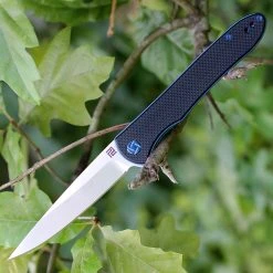 Artisan Cutlery Artisan ATZ1707PBK Shark, 3.94" D2 Steel Plain Blade, Black G-10 Handle