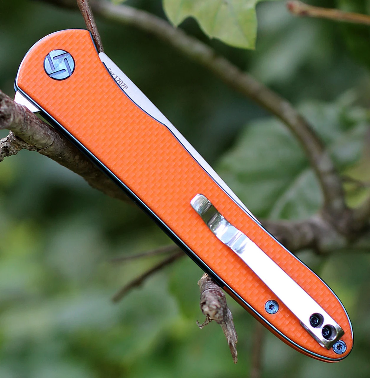 Artisan Cutlery Artisan ATZ1707POE Shark, 3.94" D2 Steel Plain Blade, Orange G-10 Handle 3 Artisan Cutlery Artisan ATZ1707POE Shark, 3.94" D2 Steel Plain Blade, Orange G-10 Handle - Image 3