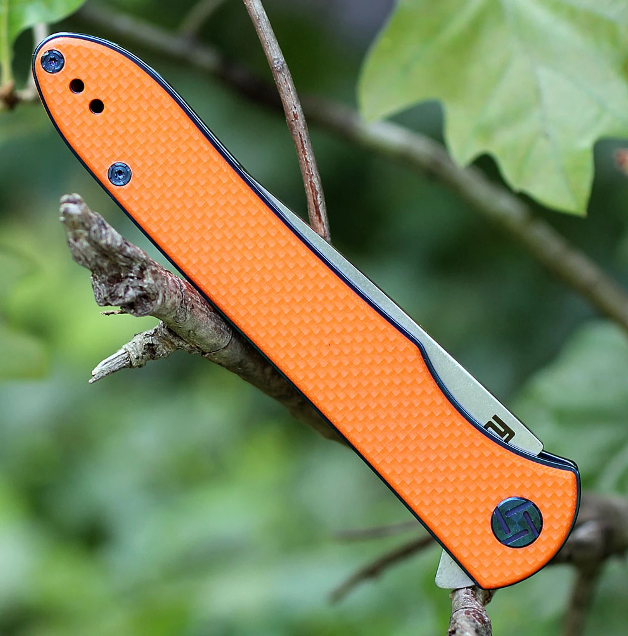 Artisan Cutlery Artisan ATZ1707POE Shark, 3.94" D2 Steel Plain Blade, Orange G-10 Handle 4 Artisan Cutlery Artisan ATZ1707POE Shark, 3.94" D2 Steel Plain Blade, Orange G-10 Handle - Image 4