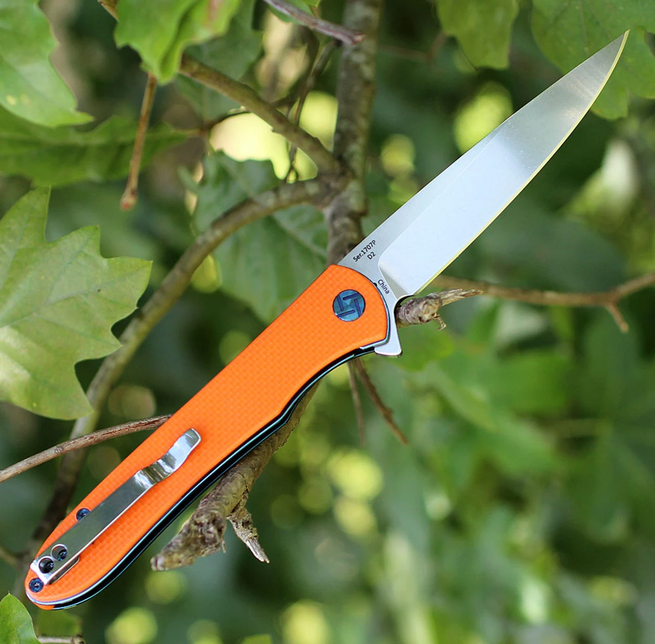 Artisan Cutlery Artisan ATZ1707POE Shark, 3.94" D2 Steel Plain Blade, Orange G-10 Handle 2 Artisan Cutlery Artisan ATZ1707POE Shark, 3.94" D2 Steel Plain Blade, Orange G-10 Handle - Image 2