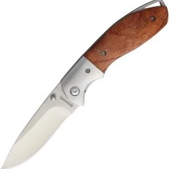 Browning Knives Browning Linerlock Wood, BR0033, 3.5" Satin Stainless Blade, Wood Handle