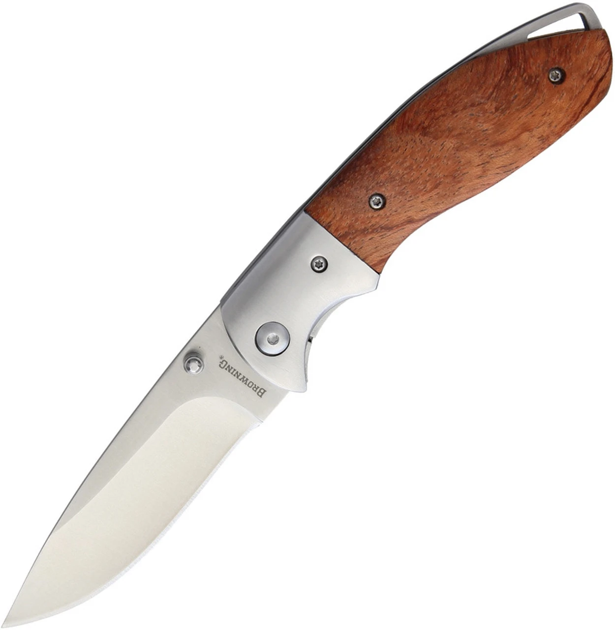 Browning Linerlock Wood, BR0033, 3.5" Satin Stainless Blade, Wood Handle Browning Knives Browning Linerlock Wood, BR0033, 3.5" Satin Stainless Blade, Wood Handle -Boker Shop 18 70875 Product Primary Image 83163.1573060167
