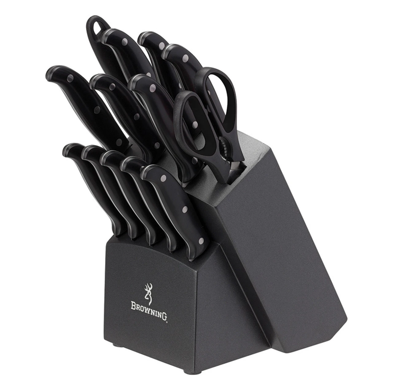 Browning Knives Browning Black Pakkawood Kitchen Cutlery Set - 3220216 1 Browning Knives Browning Black Pakkawood Kitchen Cutlery Set - 3220216
