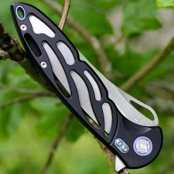 Artisan Cutlery Artisan Dragonfly ATZ1801GBKS, 3.94" S35VN SS Plain Blade, Black TC4 Titanium Handle -Boker Shop 1801gbks.4 28859.1566586042