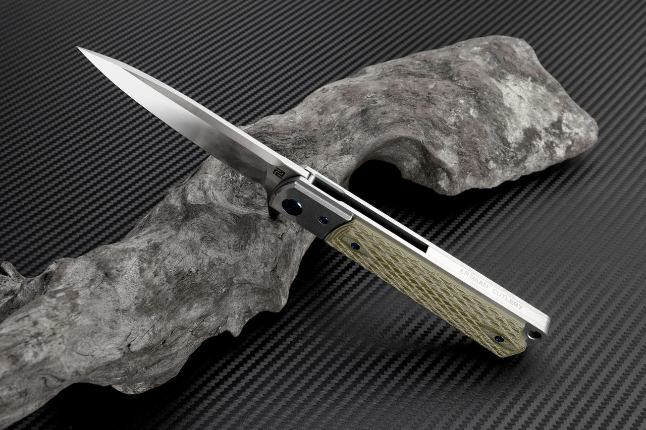 Artisan Cutlery Artisan Classic ATZ1802GGNS, 3.94" S35VN Plain Blade, Green G10 Handle 2 Artisan Cutlery Artisan Classic ATZ1802GGNS, 3.94" S35VN Plain Blade, Green G10 Handle - Image 2