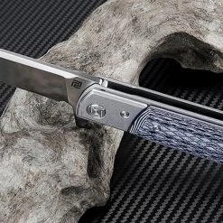 Artisan Cutlery Artisan Classic ATZ1802PBGC, 3.94" D2 Steel Plain Blade, Black/White G10 Handle