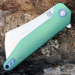 Artisan Cutlery Artisan Osprey ATZ1803GGNM, 3.74" M390 Plain Blade, Green TC4 Titanium Handle -Boker Shop 1803ggnm.2 54053.1566585966