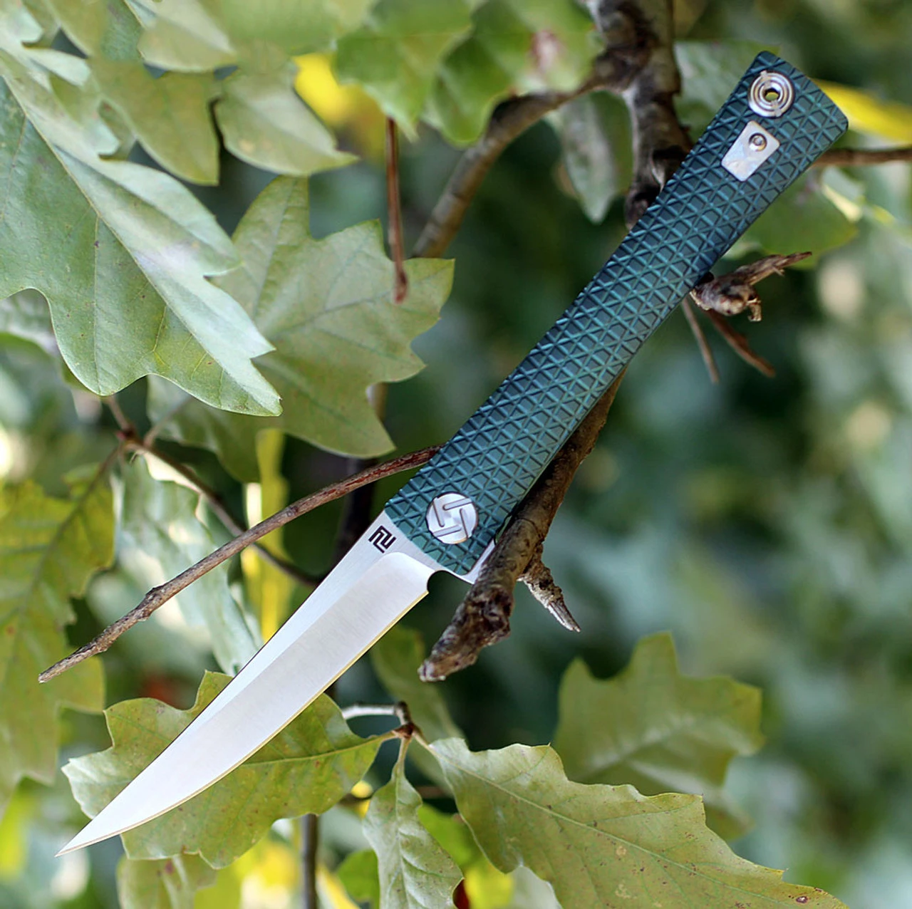 Artisan Cutlery Artisan ATZ1805GGNS S Waistline, 4" S35VN Plain Blade, Green Titanium Handle 1 Artisan Cutlery Artisan ATZ1805GGNS S Waistline, 4" S35VN Plain Blade, Green Titanium Handle
