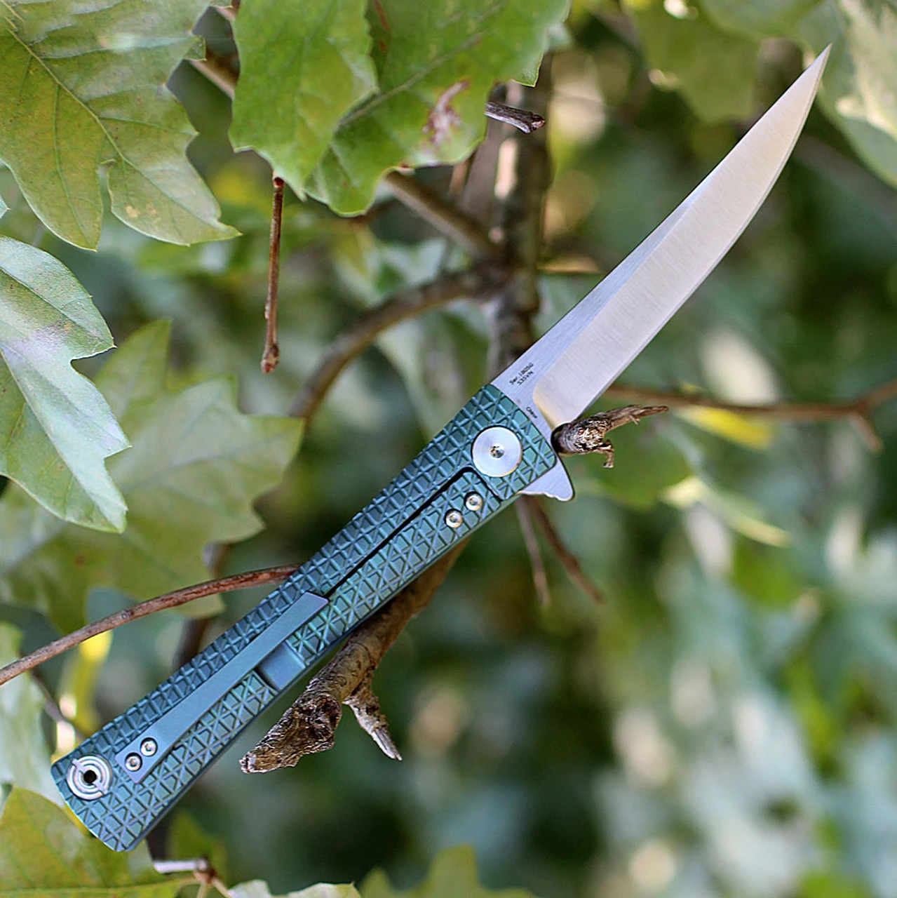 Artisan Cutlery Artisan ATZ1805GGNS S Waistline, 4" S35VN Plain Blade, Green Titanium Handle 2 Artisan Cutlery Artisan ATZ1805GGNS S Waistline, 4" S35VN Plain Blade, Green Titanium Handle - Image 2