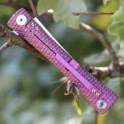 Artisan Cutlery Artisan ATZ1805GREM S Waistline, 4" M390 Plain Blade, Purple Titanium Handle -Boker Shop 1805grem.2 31482.1566586005