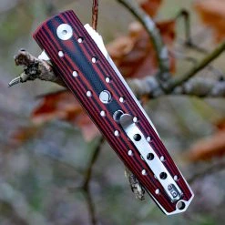Artisan Cutlery Artisan Virginia ATZ1807PBR, 3.94" D2 Plain Blade, Curved Red/Black G-10 Handle -Boker Shop 1807pbr 87419.1566586000