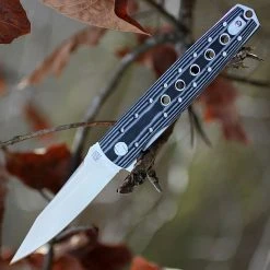 Artisan Cutlery Artisan Virginia ATZ1807PBW, 3.94" D2 Plain Blade, Curved White/Black G-10 Handle