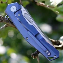 Artisan Cutlery Artisan Zumwalt ATZ1808GBUM, 3.78" M390 Plain Blade, Blue Titanium Handle -Boker Shop 1808gbum.2 69626.1566585975