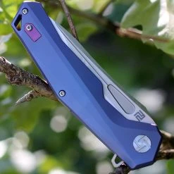 Artisan Cutlery Artisan Zumwalt ATZ1808GBUM, 3.78" M390 Plain Blade, Blue Titanium Handle -Boker Shop 1808gbum.3 04343.1566585975