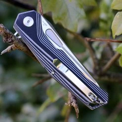 Artisan Cutlery Artisan Zumwalt ATZ1808PBGC, 3.94" D2 Plain Blade, Curved Black/White G-10 Handle -Boker Shop 1808pbgc.3 65425.1566586026