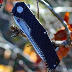 Artisan Cutlery Artisan Zumwalt ATZ1808PCF, 3.94" D2 Plain Blade, Carbon Fiber Handle -Boker Shop 1808pcf 43060.1566586037