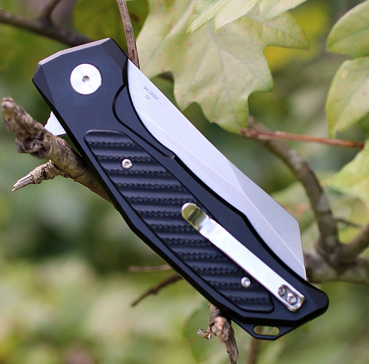 Artisan Cutlery Artisan Falcon ATZ1809PBBK, 3.94" D2 Plain Blade, Black Aluminum/G-10 Handle 4 Artisan Cutlery Artisan Falcon ATZ1809PBBK, 3.94" D2 Plain Blade, Black Aluminum/G-10 Handle - Image 4