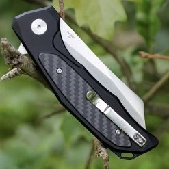 Artisan Cutlery Artisan Falcon ATZ1809PBCF, 3.94" D2 Plain Blade, Black Aluminum/Carbon Fiber Handle -Boker Shop 1809pbcf.2 32883.1566586045