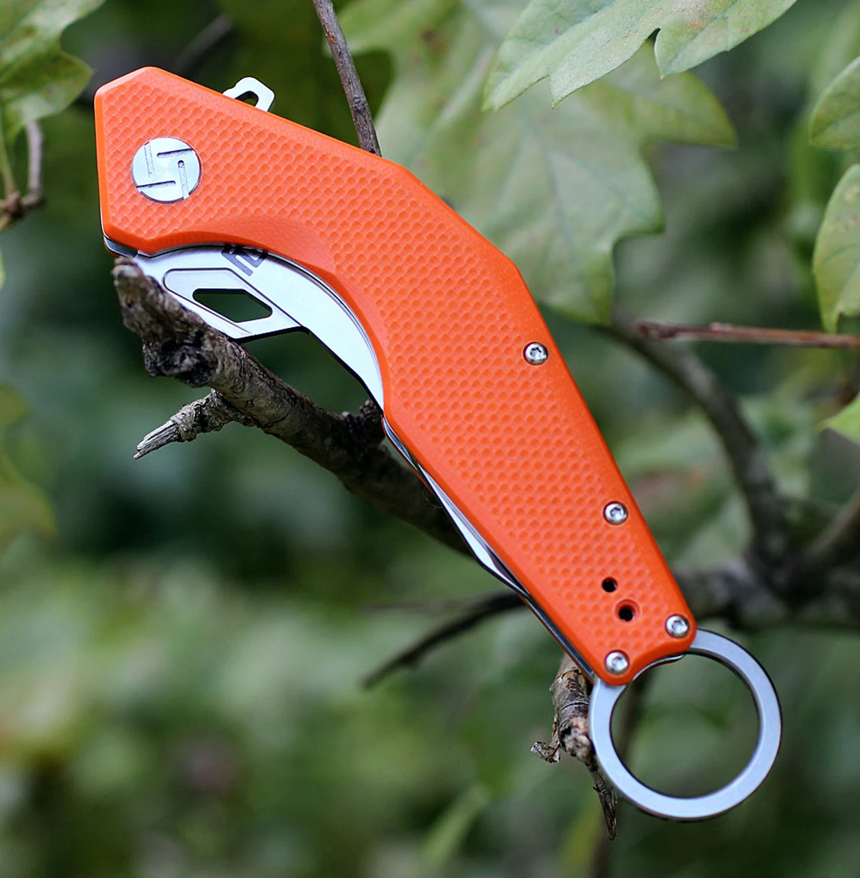 Artisan Cutlery Artisan Cobra ATZ1811POEF, 3.75" D2 Plain Blade, Flat Orange G-10 Handle 3 Artisan Cutlery Artisan Cobra ATZ1811POEF, 3.75" D2 Plain Blade, Flat Orange G-10 Handle - Image 3