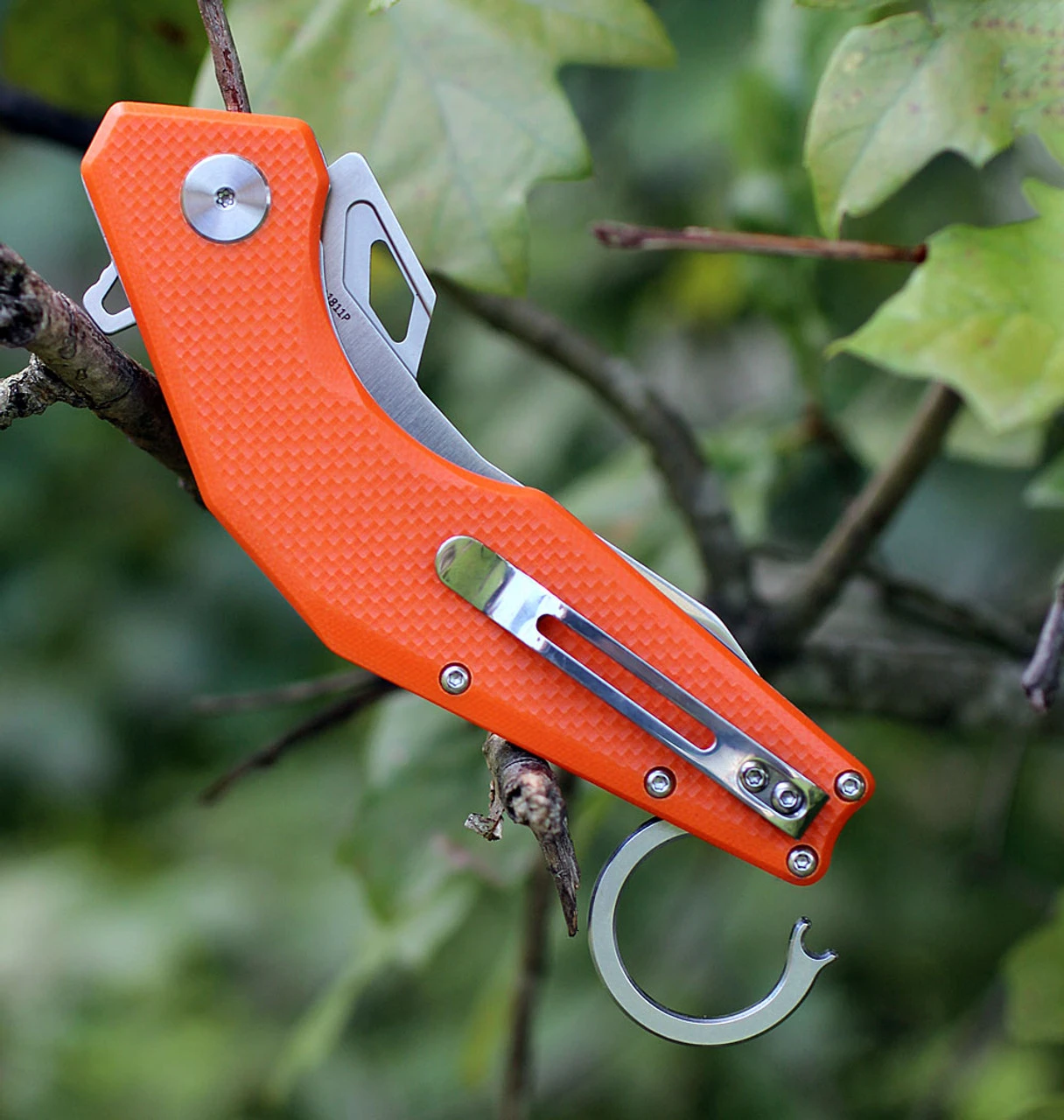 Artisan Cutlery Artisan Cobra ATZ1811POEF, 3.75" D2 Plain Blade, Flat Orange G-10 Handle 5 Artisan Cutlery Artisan Cobra ATZ1811POEF, 3.75" D2 Plain Blade, Flat Orange G-10 Handle - Image 5