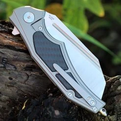 Artisan Cutlery Artisan Apache ATZ1813GGYS, 3.82" S35VN Plain Blade, Gray Titanium/Carbon Fiber Handle -Boker Shop 1813ggys.3 67840.1566586009