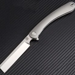 Artisan Cutlery Artisan Orthodox AATZ1817GGYM, 3.75" M390 Satin Blade, Grey Titanium Handle