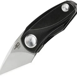 Bestech Tulip Framelock 1913E, 1.25" Bohler M390 Kiridashi Blade, Black Titanium Handle
