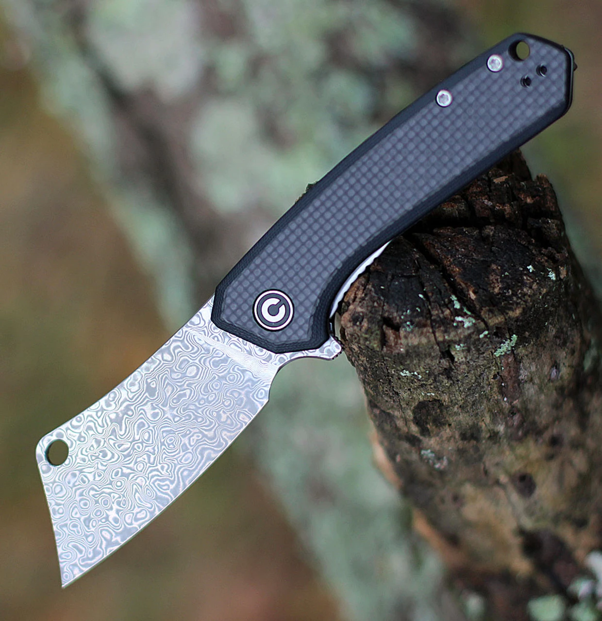 CIVIVI Mini Mastodon-Blk G10 w/ CF (2.97" Damascus) C2011DS-1 CIVIVI Knives CIVIVI Mini Mastodon-Blk G10 W/ CF (2.97" Damascus) C2011DS-1 -Boker Shop 2011DS1.1 61866.1674234647