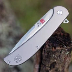 Al Mar Ultralight Titanium Framelock, 4116 4" TC4 Titanium, Plain Blade, Titanium Handle -Boker Shop 4116.4 08165.1598894478