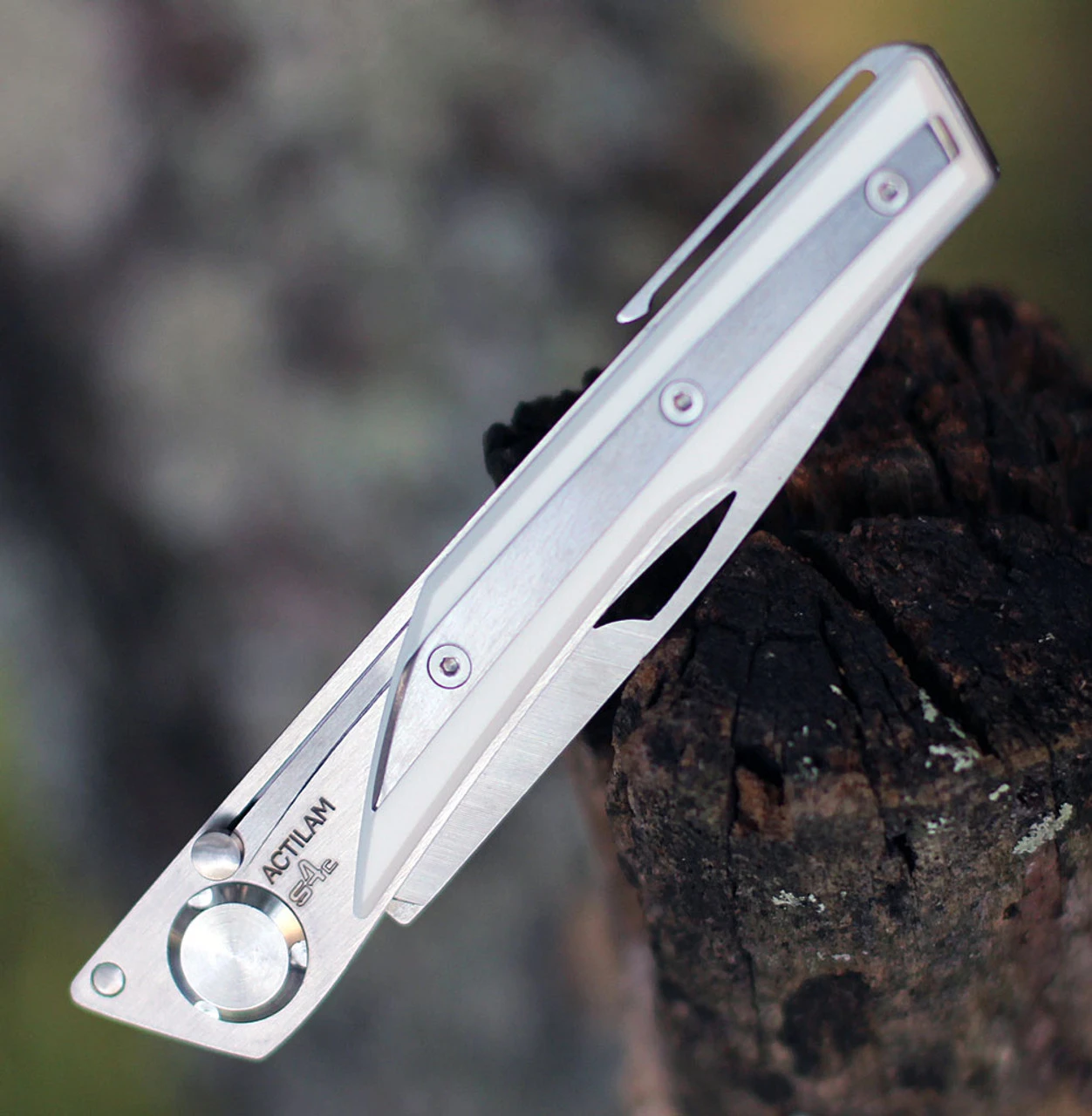 Actilam S4CC Folder w/Clip, 3.375" 14C28N Plain Blade, White Corian Handle Actilam S4CC Folder W/Clip, 3.375" 14C28N Plain Blade, White Corian Handle -Boker Shop ACTS4CC.2 17859.1597159062