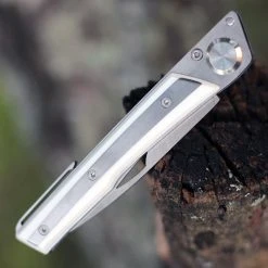 Actilam S4CC Folder W/Clip, 3.375" 14C28N Plain Blade, White Corian Handle 3 Actilam S4CC Folder W/Clip, 3.375" 14C28N Plain Blade, White Corian Handle -Boker Shop ACTS4CC.3 58062.1597159148