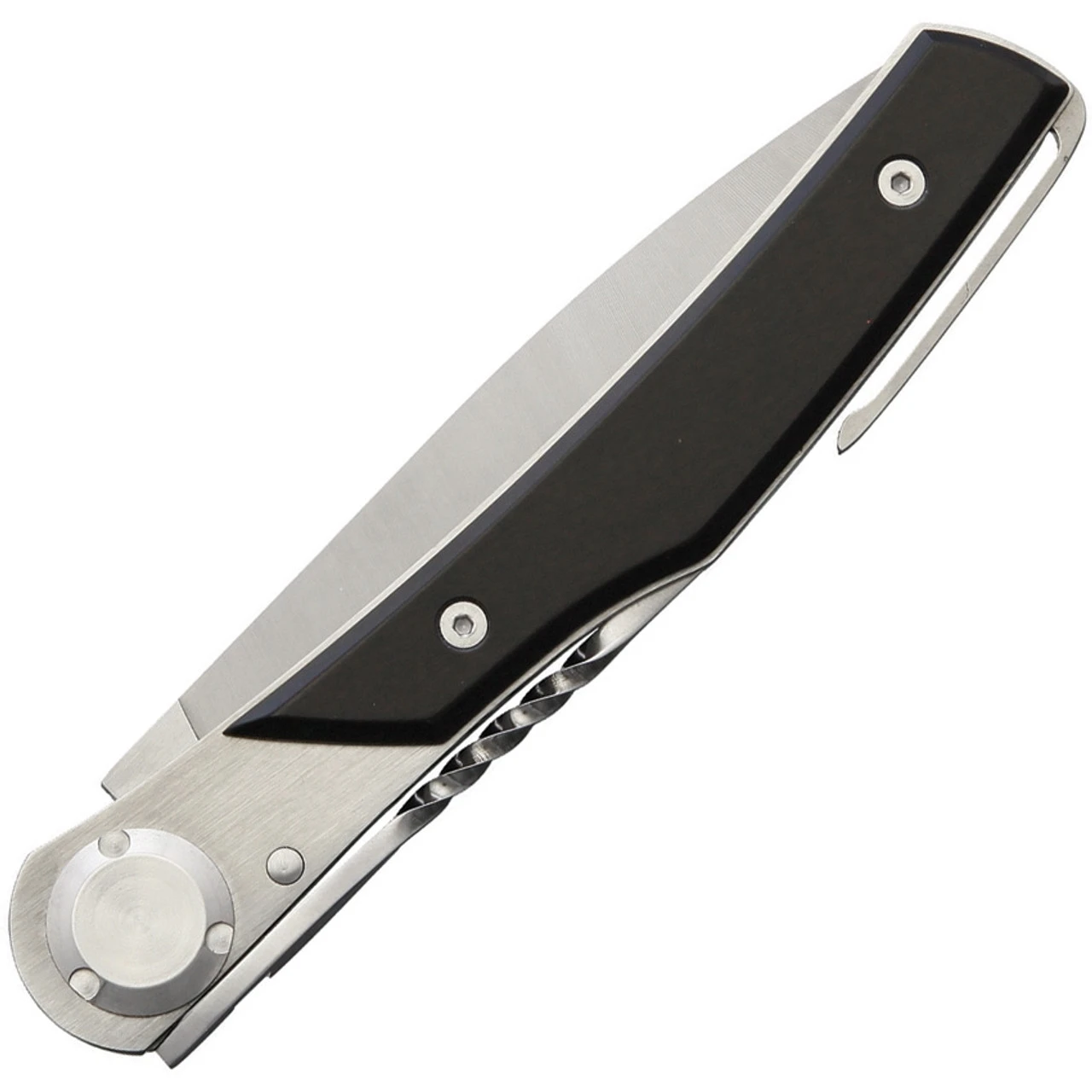 Actilam T3BC Black Corian Folder With Clip, 3.25 In. X50CrMoV15N Plain Blade 2 Actilam T3BC Black Corian Folder With Clip, 3.25 In. X50CrMoV15N Plain Blade - Image 2