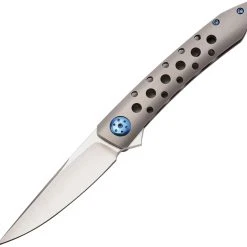Alliance Designs ALA1H Anchovy Framelock With Holes, 3.5" RWL34 Plain Blade, Titanium Handle